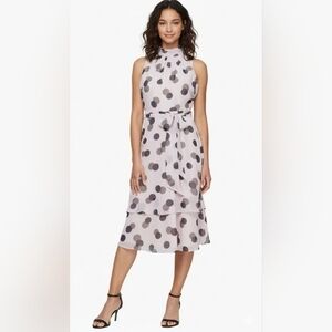 SLNY Polka Dots Sleeveless Midi Dress Size 8 NWOT